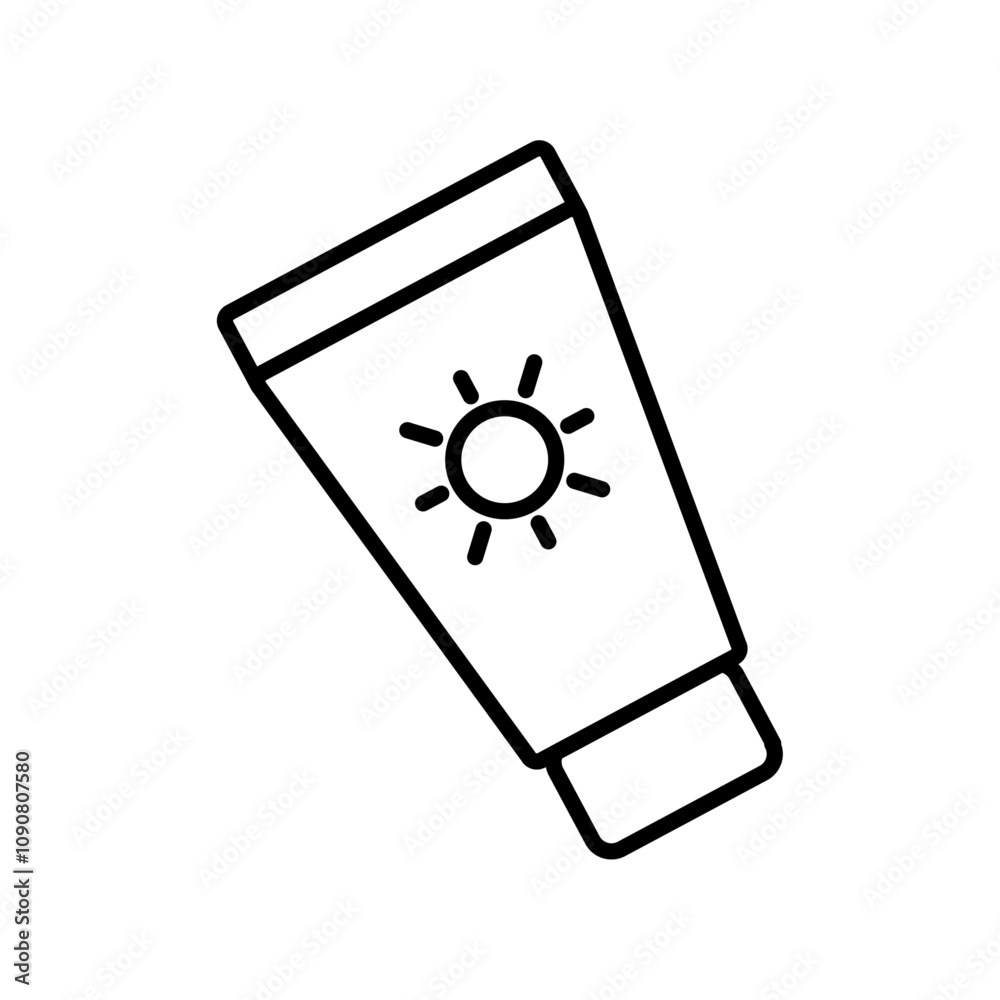 Poster sun cream icon web design in vector