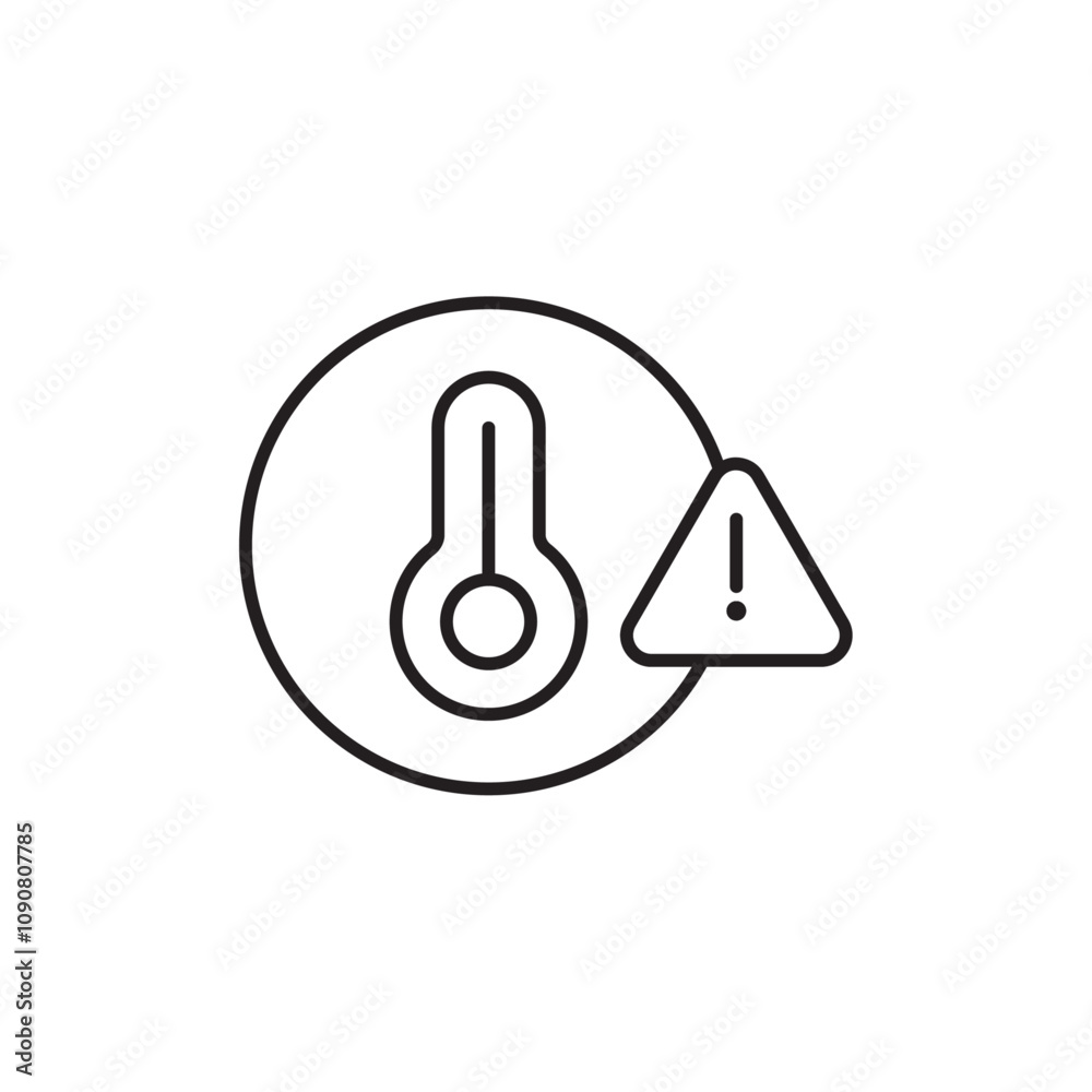 Poster Temperature warning sign icon web design in vector