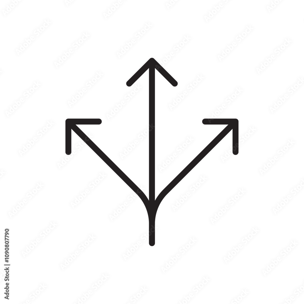 Poster Three directions icon web design in vector