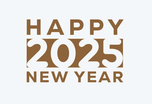  2025 Happy New Year Set - Banner, Design Template, Logo Text Sign Isolated on White Background. Holiday Greeting Card for the 2025 year. Vector Stock Illustration icon