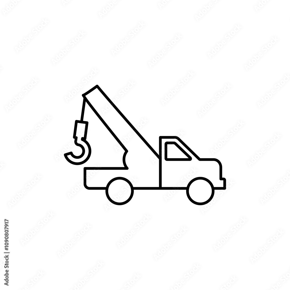 Poster tow truck icon web design in vector