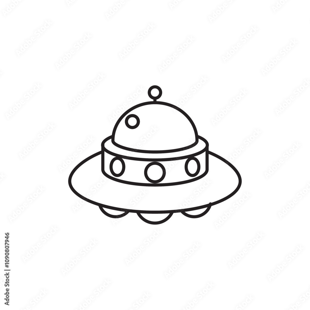 Poster UFO icon web design in vector