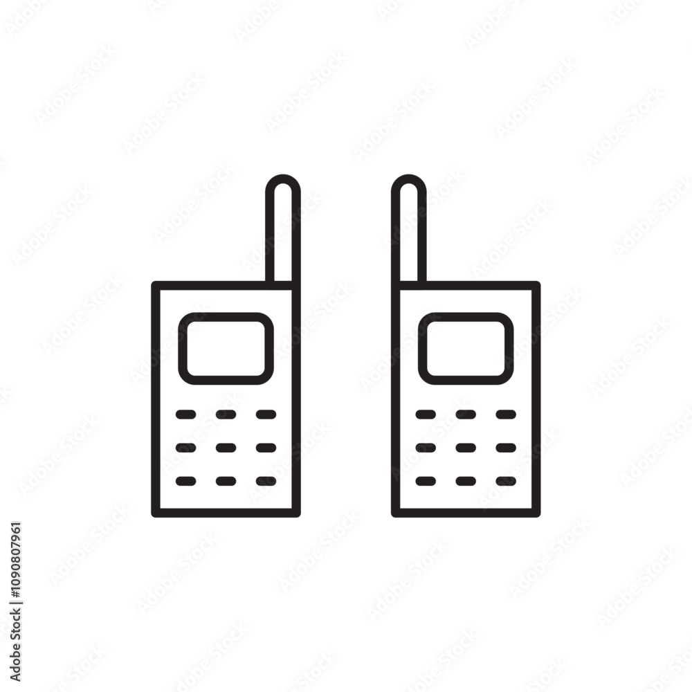 Poster Two way radio icon web design in vector
