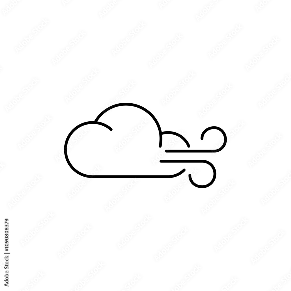 Poster Wind clouds Icon web design in vector
