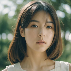 Fototapeta premium 女性 日本人 顔 美しい