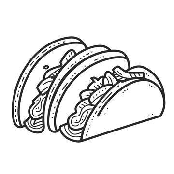 black and white tacos clip art preview