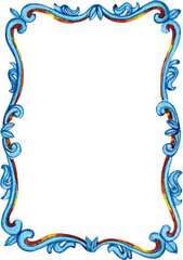Hand Drawn classic frame victorian watercolor