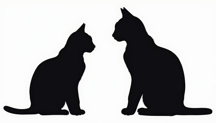 Elegant Cat Silhouettes: Profile View