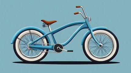 Naklejka premium A Classic Blue Cruiser Bicycle Design