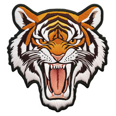 Obraz premium A tiger with its mouth wide open isolated on transparent or white background, png