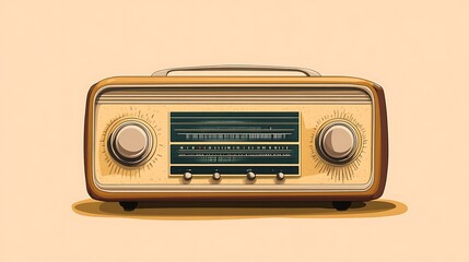 Obraz premium Vintage Radio Receiver Antique Broadcast Device