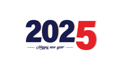 Happy New Year 2025 Text Design element vector with creative modern idea concept.