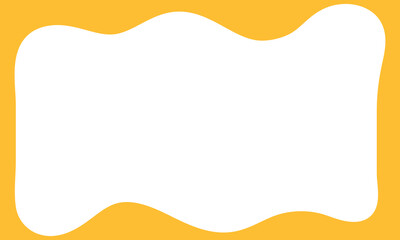 Obraz premium Yellow Scalloped rectangle border. Empty text box. Waves zigzag frame. Vector illustration