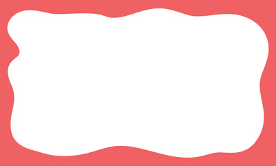 Red Waves Zigzag Frame. Scalloped rectangle border. Empty text box. Vector illustration