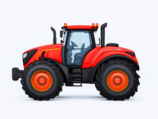 Obraz premium Tractor for farming, isolated on white background