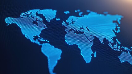 Obraz premium Global connectivity through digital mapping technology visualization urban environment aerial view data representation