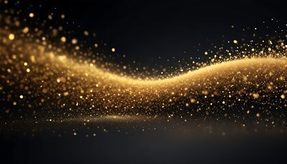 Fototapeta premium Scattered golden particles on a dark background.Festive background or design element. Abstract Background