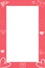 valentine card with hearts