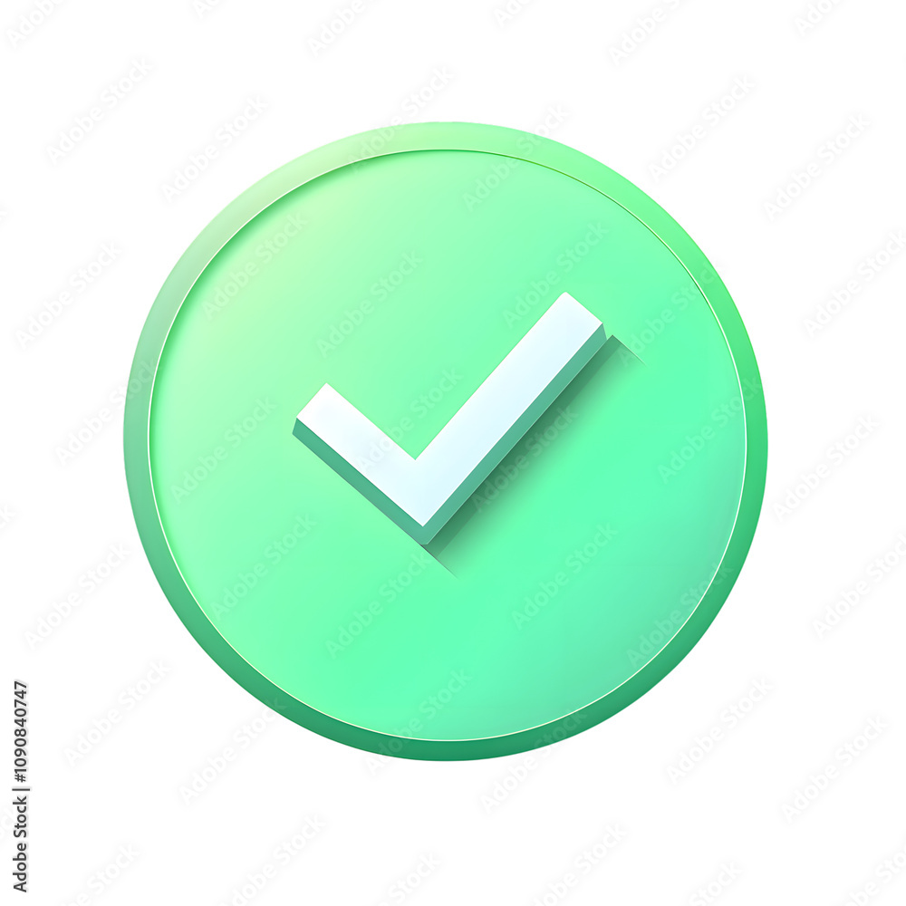 Poster green checkmark isolated on transparent background