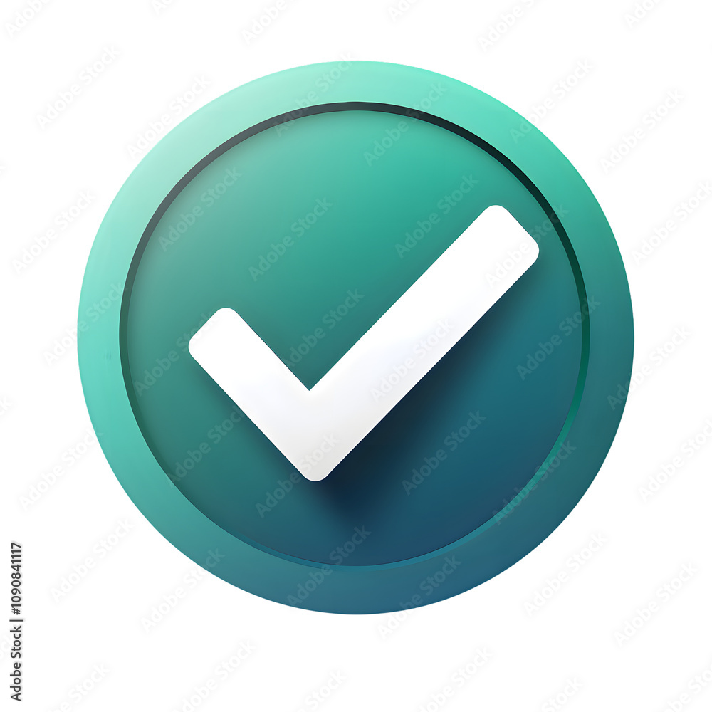 Poster green checkmark isolated on transparent background