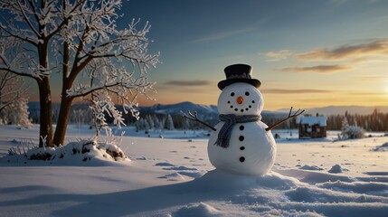 Obraz premium snowman on the snow