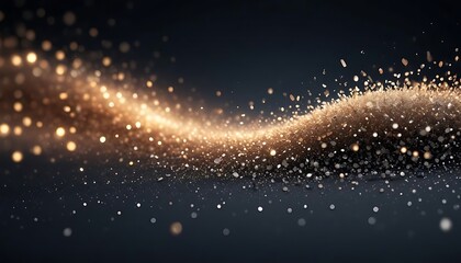 Obraz premium Stage light and golden glitter lights on floor. Abstract gold background for display your product. Spotlight realistic ray