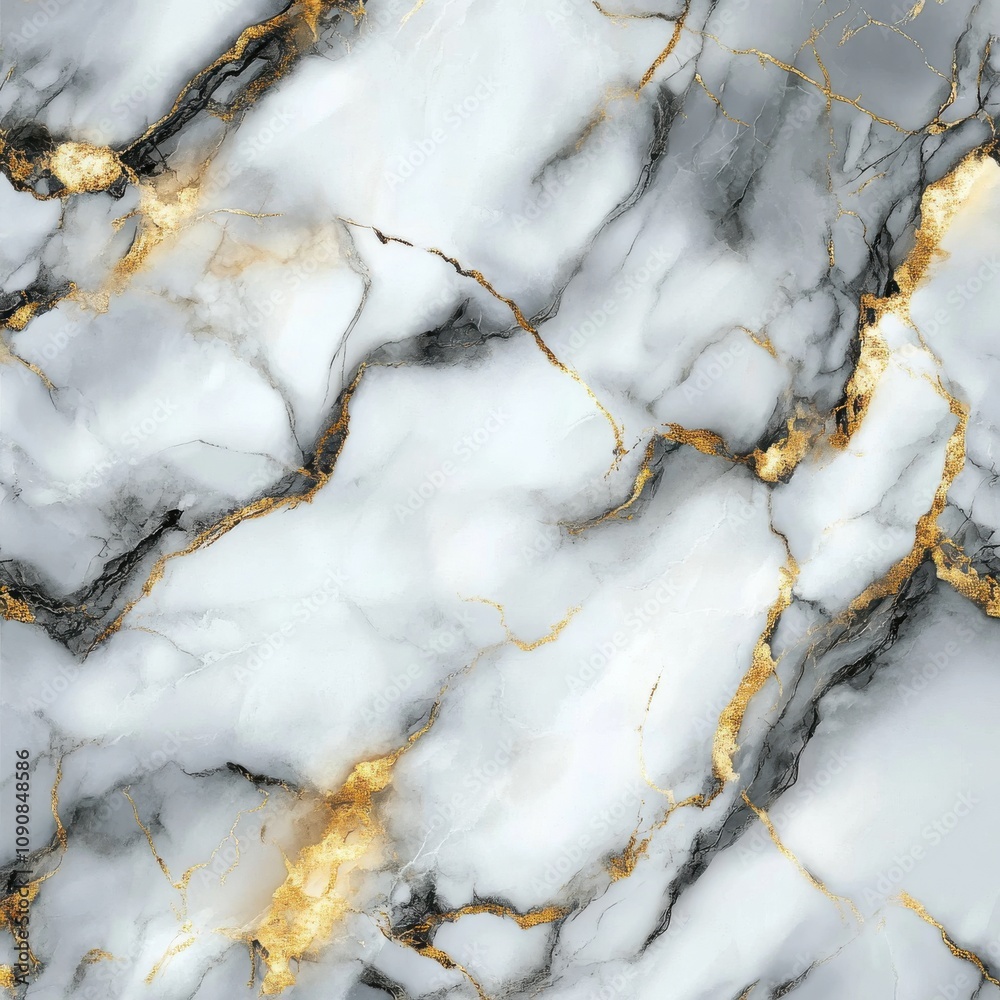 Aufkleber seamless texture of smooth marble with elegant golden veins ideal for interior design or background 