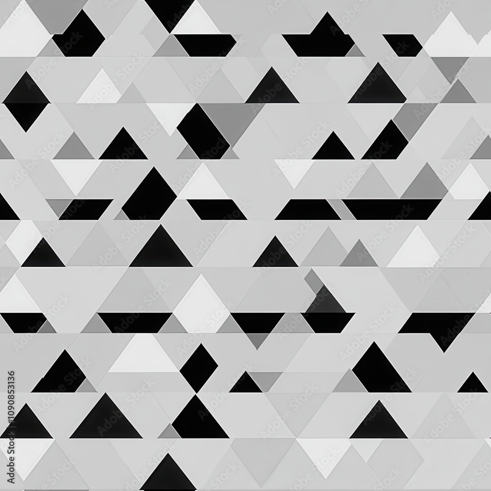 Aufkleber A geometric arrangement of black and white triangular patterns displayed on a smooth background for artistic and design inspiration