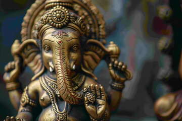 Obraz premium Greeting card with bright holiday composition for Ganesh Chaturthi