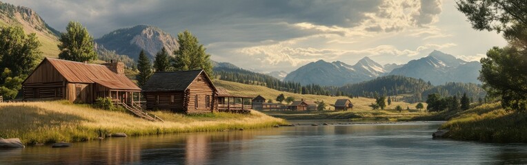 Obraz premium A stunning view of Chief Mountain reflecting in tranquil waters during a serene sunset in the mountains