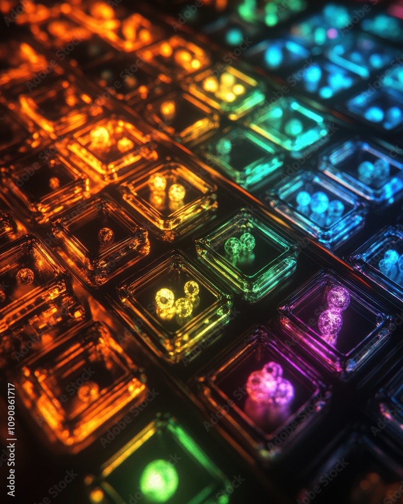 Aufkleber a vibrant and colorful representation of the periodic table showcasing elements in a visually striki