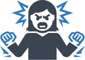 Anger expression face icon