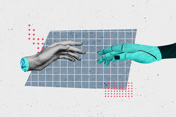Composite trend artwork sketch image photo collage of anonymous bodyless appear two hand arm wrist...