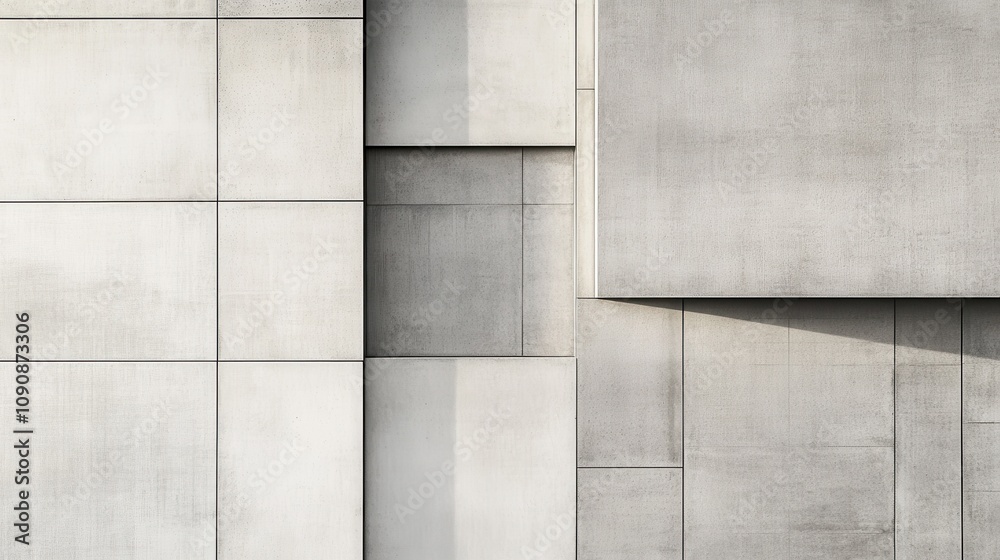 Poster soft grey tones create a minimalist backdrop featuring geometric patterns and varying textures durin