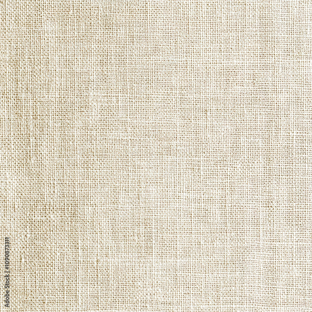 Poster a close-up view of soft beige linen fabric showcasing its minimalist texture and natural fibers in a
