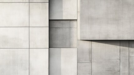 Obraz premium Soft grey tones create a minimalist backdrop featuring geometric patterns and varying textures during daylight