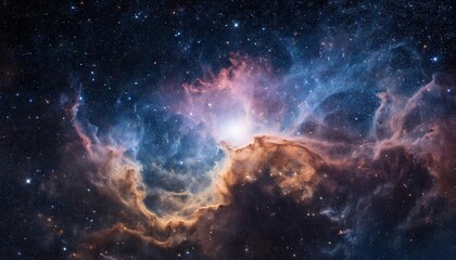 Fototapeta premium Colorful space galaxy cloud nebula. Stary night cosmos. Universe science astronomy