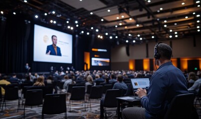 Hybrid event with live audience and virtual presentation