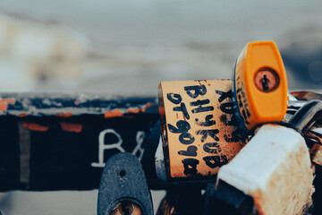 love locks, Paris, France, romantic