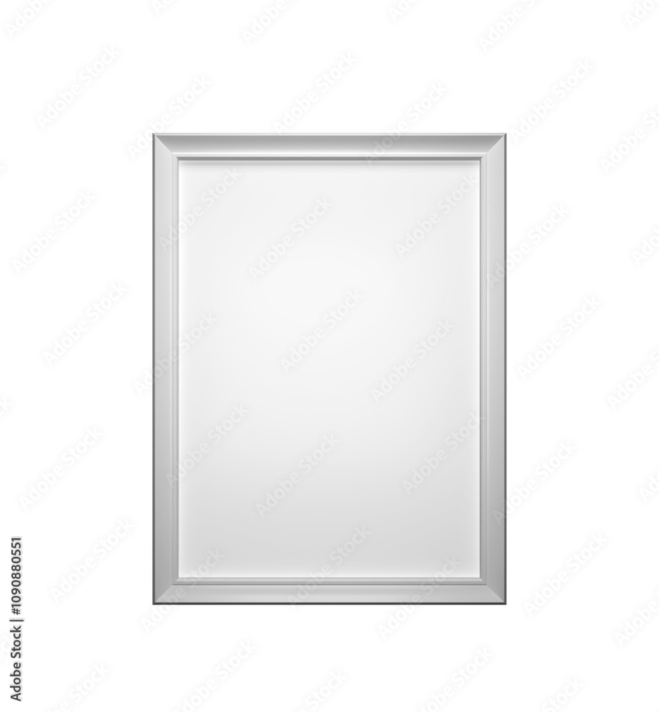 Aufkleber silver minimalist picture frame in closeup view. isolated on a clean white background. ideal for des