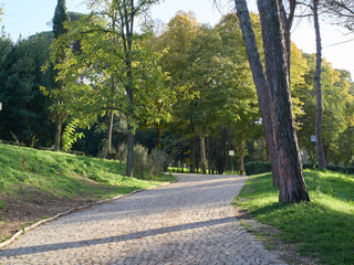 Obraz premium Villa Ada city park of Rome in the autumn, Italy 