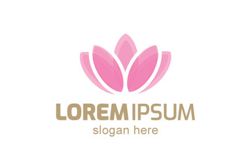 Fototapeta premium Lotus Flower Flat Vector Logo or icon Design
