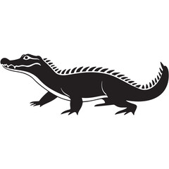 Obraz premium crocodile silhouette vector illustration Design on a white background.