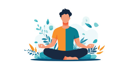 Young Man Meditating - Peaceful Mindfulness Practice in Nature