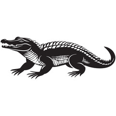 Obraz premium crocodile silhouette vector illustration Design on a white background.