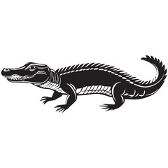 Fototapeta premium crocodile silhouette vector illustration Design on a white background.