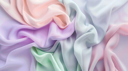 Obraz premium abstract gradient background, featuring smooth transitions of soft pastel hues like peach, lavender, and mint green. A delicate, shimmering texture overlays the gradient, modern, elegant, 