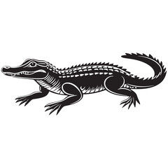 Fototapeta premium crocodile silhouette vector illustration Design on a white background.