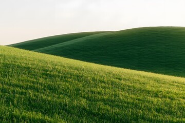 Naklejka premium Rolling Green Hills Lush Pasture Spring Meadow Rural Landscape Photography
