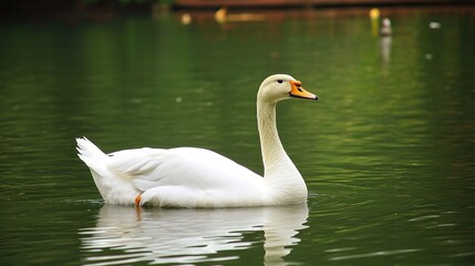 Realistic Portrait of a Goose, Full Body View, Isolated on White Background.